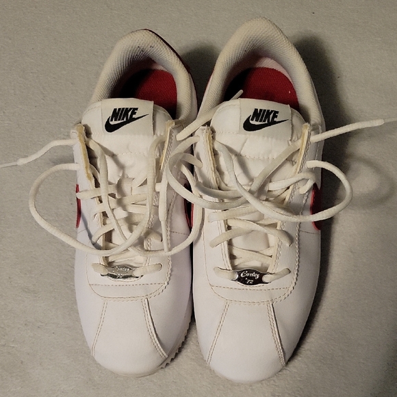 Nike White and Red Cortez Sneakers - Picture 1 of 5